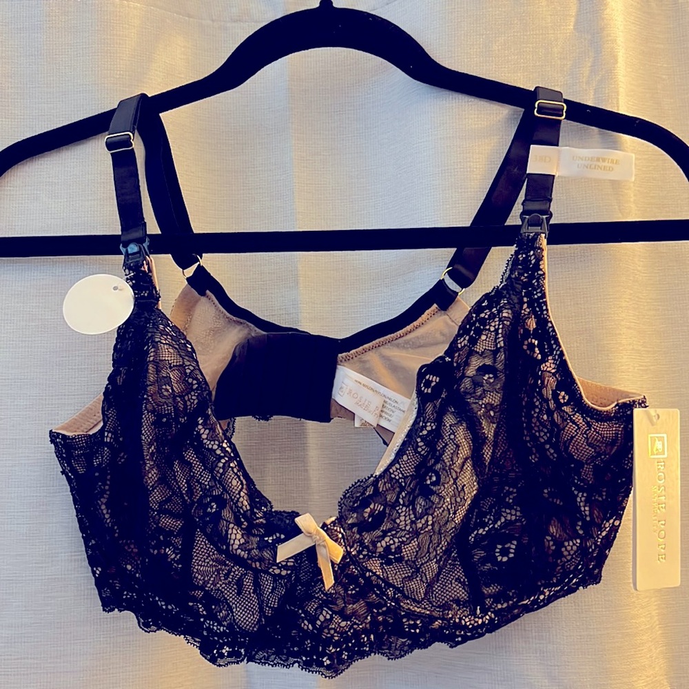 NWT Black Lace Rosie Pope Nursing Bra
